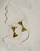 Double Heart Drop Earrings